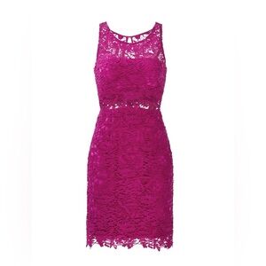 GUC Monique Lhullier- Mulberry Lace Purple Sheath Dress. Size 6